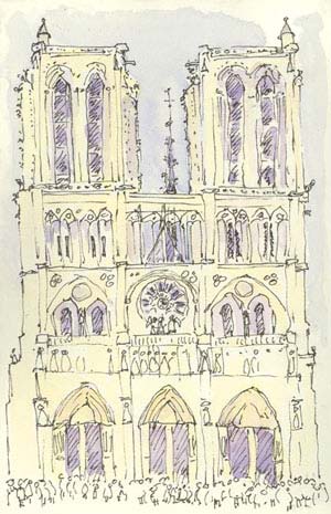 Sketch of Notre Dame paris-notre-dame-sketch