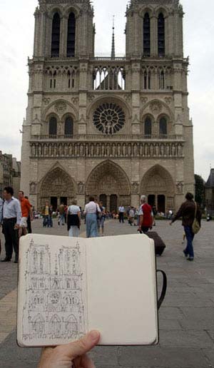 Notre Dame, with Sketch paris-notre-dame-sketch