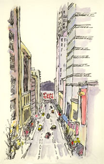 sketch_seattle_pike_street Down Pike Street