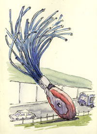 Oldenburg's Typewriter Eraser sketch_seattle_oldenburg_sculpture