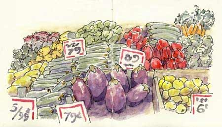 At the Public Market sketch_vegetables