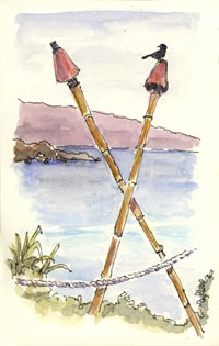 Molokai from D.T. Fleming Beach sketch_molokai