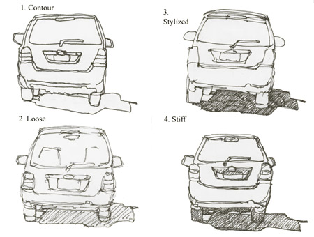 A Line Style Experiment sketches_car