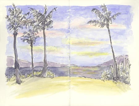 Lanai & Molokai, from Hawea Point sketch_molokai_lanai