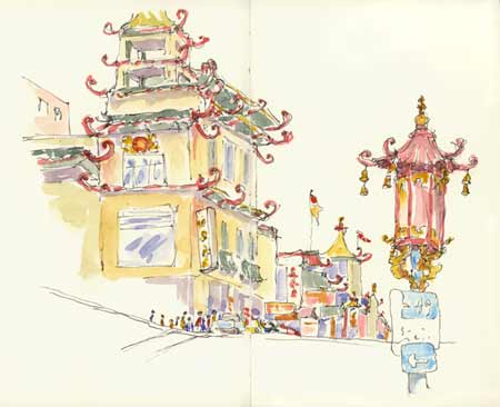 Chinatown: Corner of Grant & California sketch_chinatown