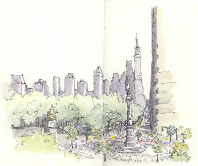 Columbus Circle & Central Park sketch_ny_central_park_columbus_circle