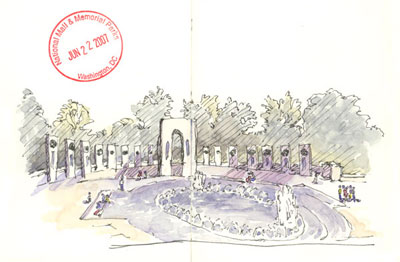 Sketch, World War Two Memorial sketch_dc_wwII_memorial