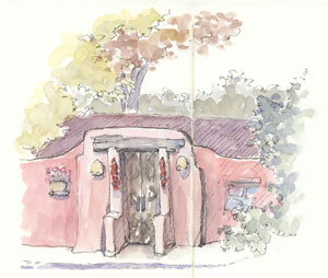 Adobe House sketch_adobe_building_santa_fe