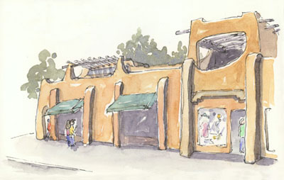 Corner San Francisco & Old Santa Fe Trail sketch_santa_fe_fonda_street