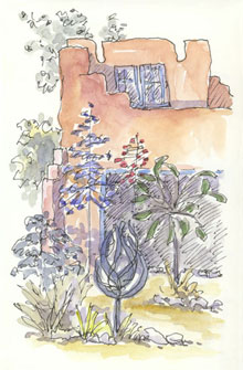 Gallery on Canyon Road sketch_gallery_canyon_road_santa_fe