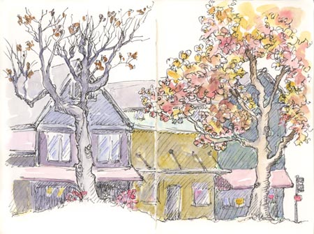 North Berkeley, Shattuck Avenue sketch_street_berkeley