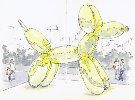 Koons Balloon Dog, Metropolitan Museum sketch_koons_balloon_dog_met