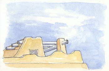 At the Plaza sketch_santa_fe_adobe_sky