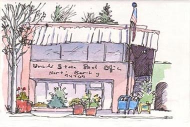 Post Office sketch_north_berkeley_post_office