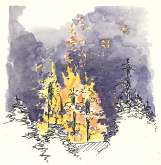 sketch-house-fire